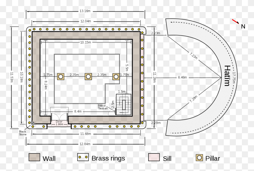 1178x764 File Kaaba Plan Svg Hatim Part Of Kaaba, Diagram, Scoreboard, Plot HD PNG Download