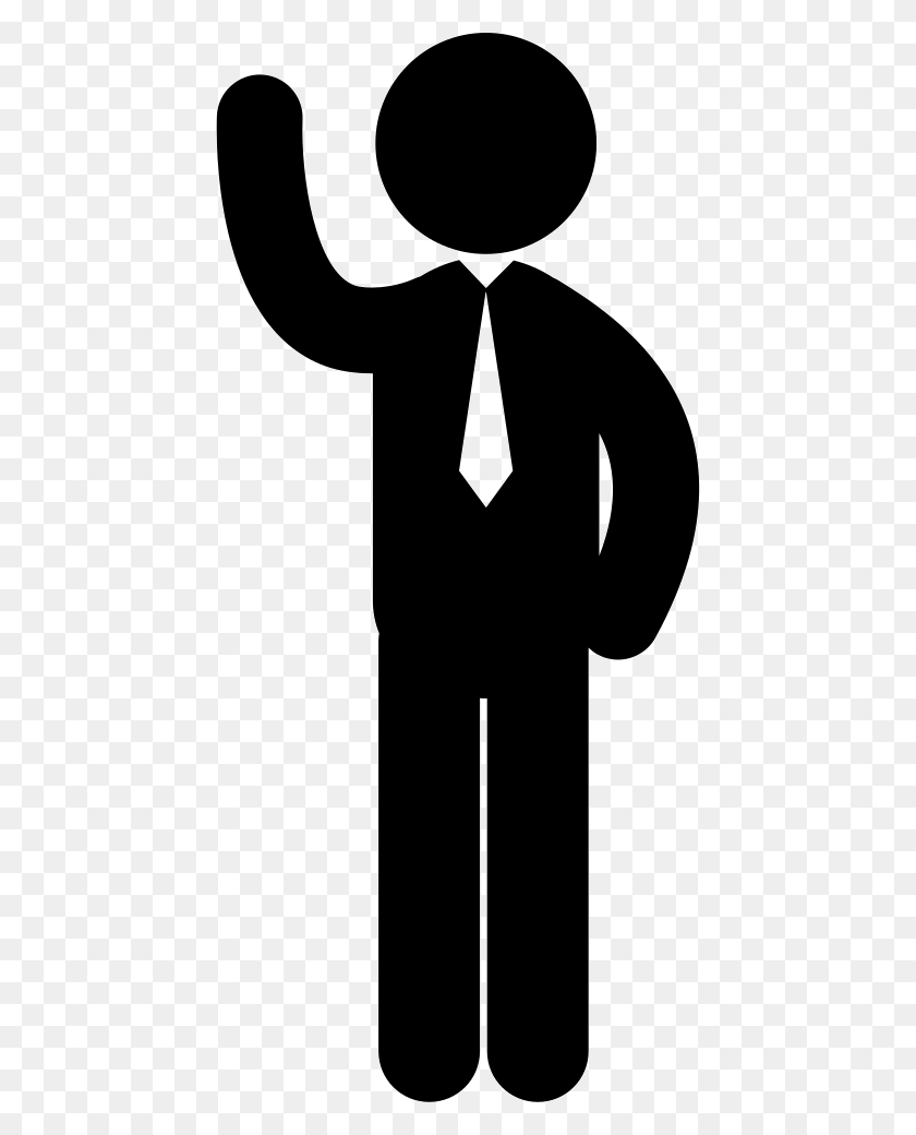 444x980 File Man With Tie Icon, Hand, Person HD PNG Download