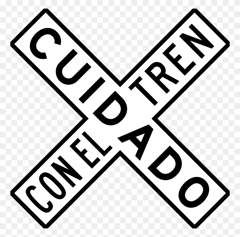 768x768 File Mexico Crossbuck Svg Railroad Crossing Sign In Spanish, Word, Text, Alphabet HD PNG Download