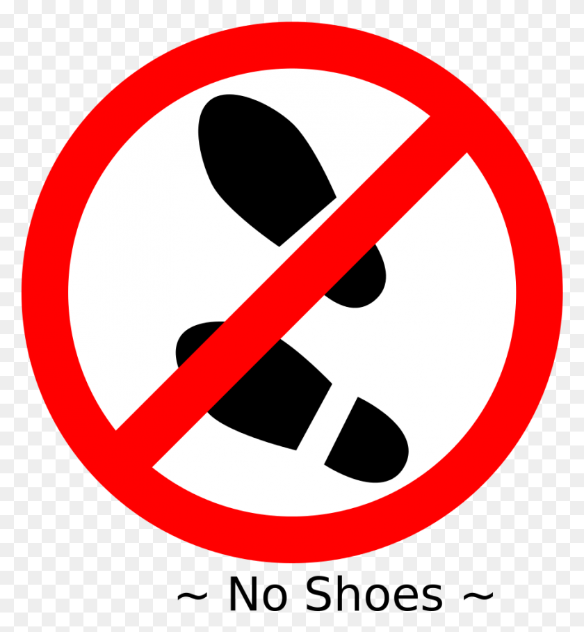 895x974 File No Shoes Svg Remove Shoes, Symbol, Road Sign, Sign HD PNG Download