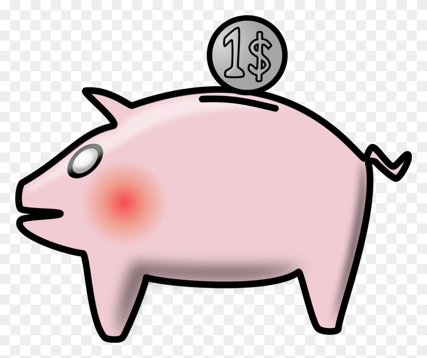 1238x1024 File Piggybanksvg Svg Clip Art, Piggy Bank HD PNG Download