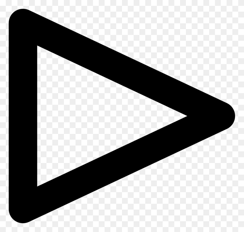 981x928 File Play Button Black And White Clip Art, Triangle HD PNG Download