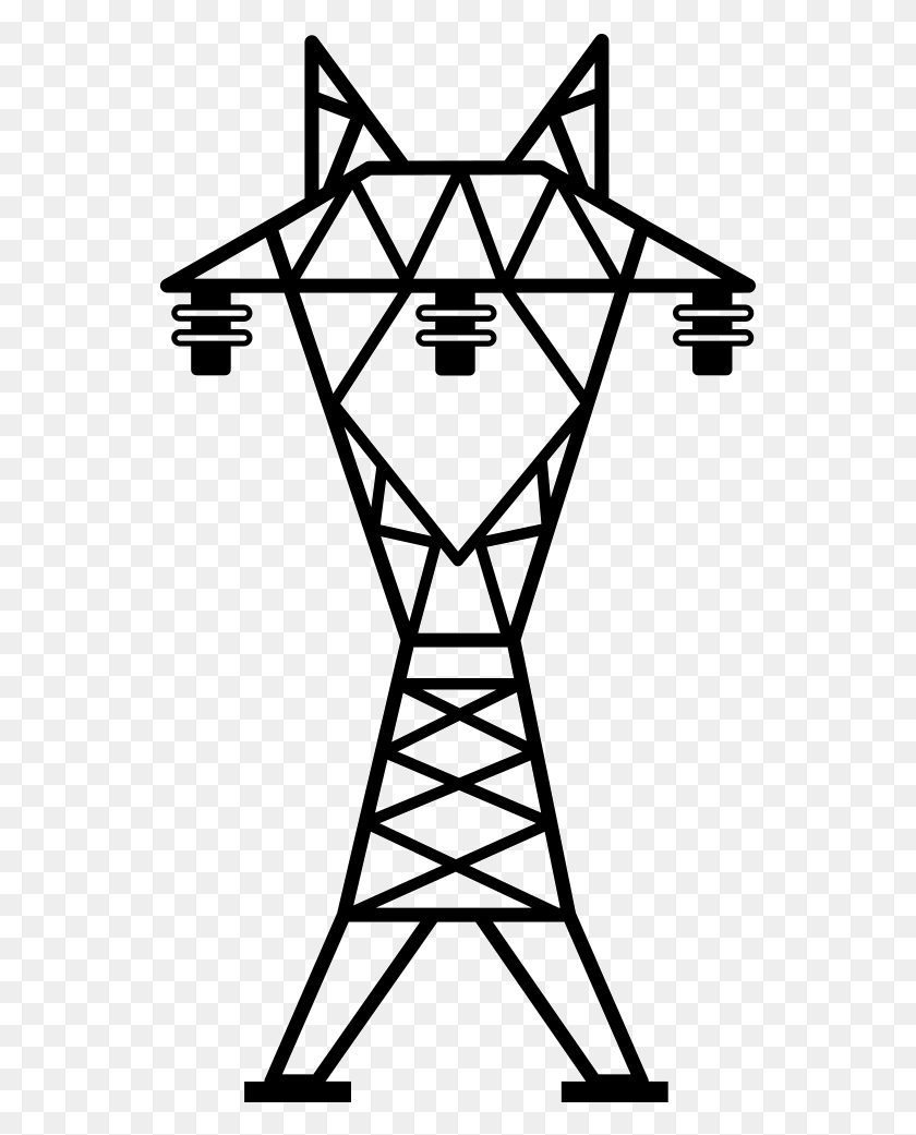 547x981 File Power Transmission Tower Icon, Electric Transmission Tower, Power Lines, Cable HD PNG Download