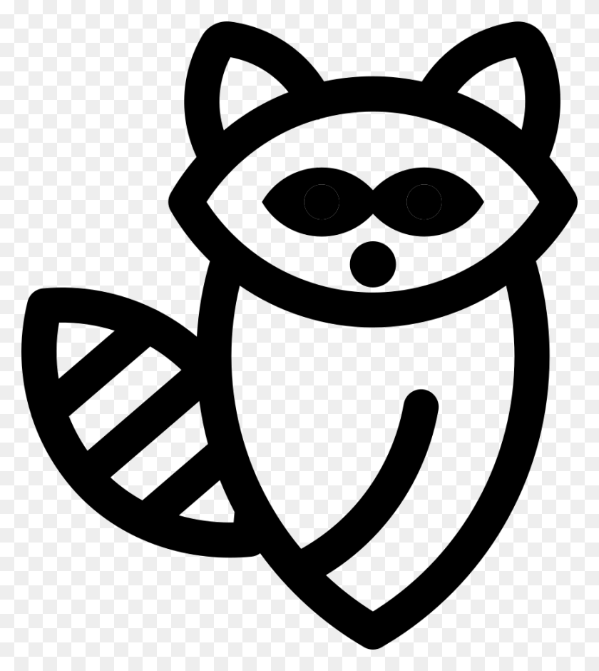 868x980 File Raccoon Icon, Stencil, Animal, Symbol HD PNG Download