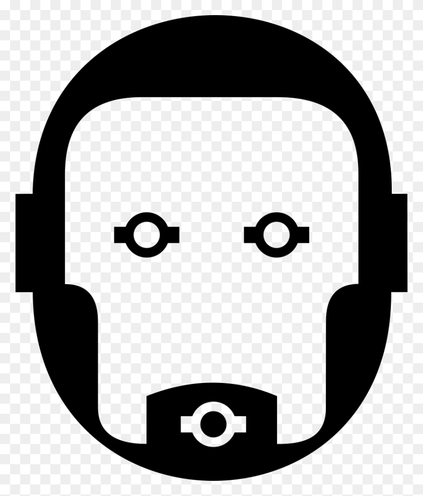 828x980 File Robot Face Icon, Stencil, Symbol, Logo HD PNG Download