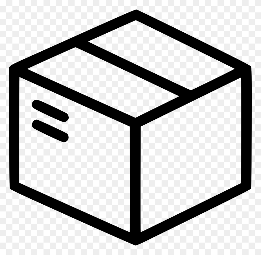980x956 File Shipping Box Clip Art Black And White, Furniture, Mailbox, Letterbox HD PNG Download