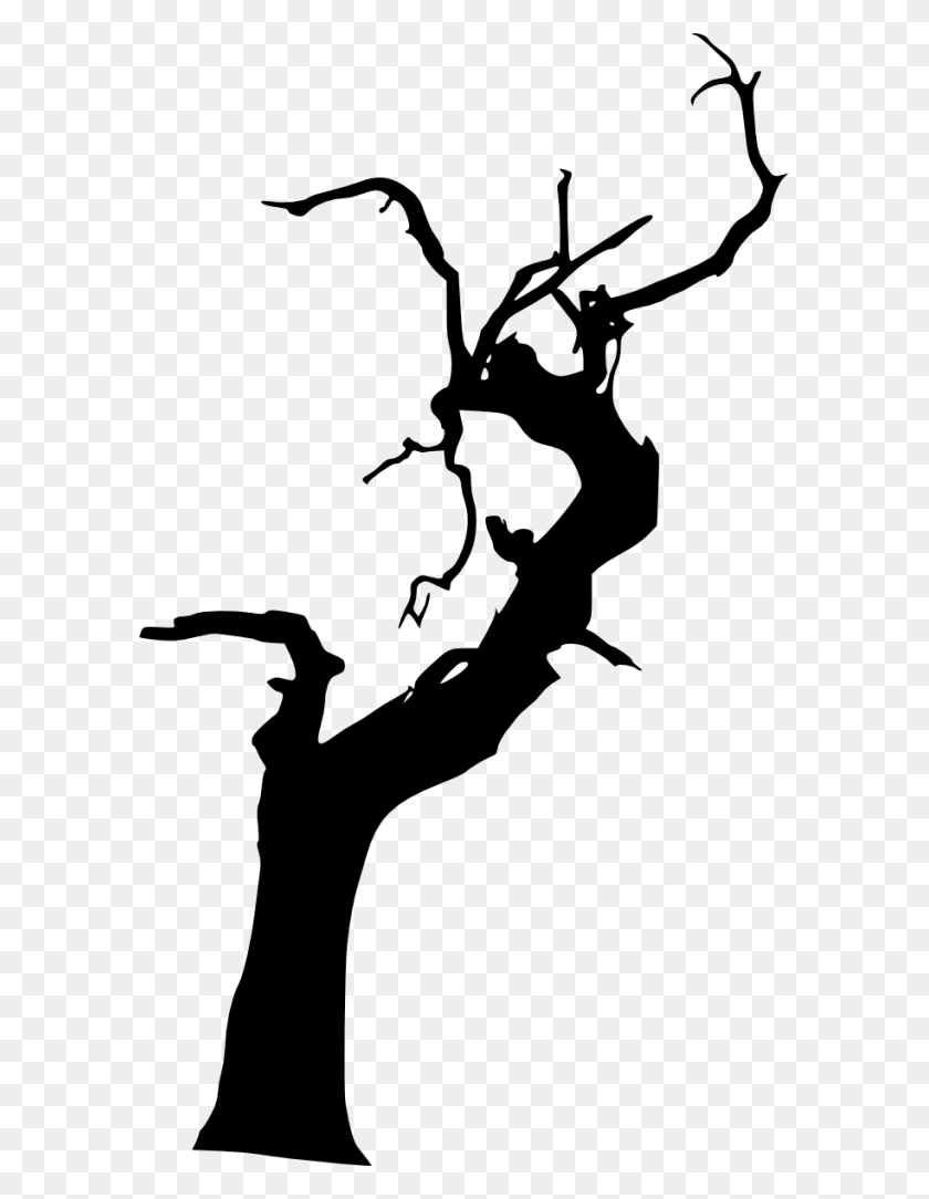 Сухое дерево силуэт