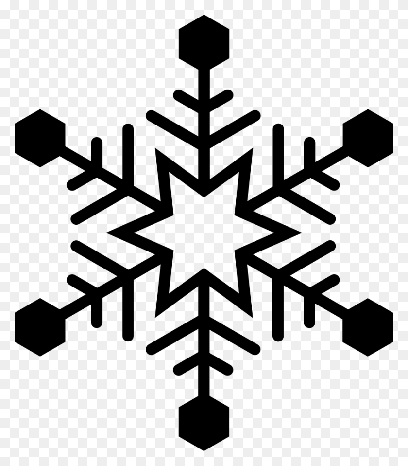 852x981 File Snowflake Svg Free, Cross, Symbol, Stencil HD PNG Download