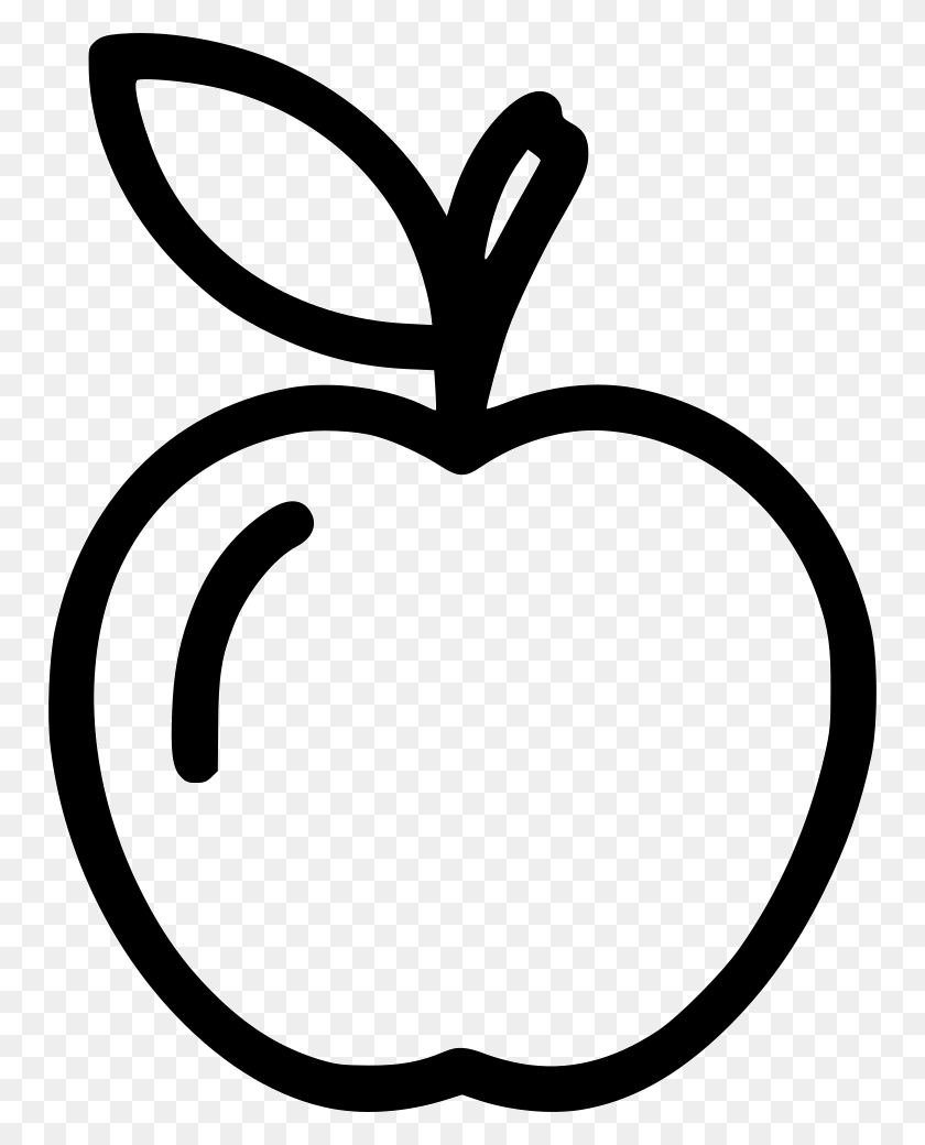 752x980 File Svg Apple Fruit Icon, Plant, Food, Stencil HD PNG Download