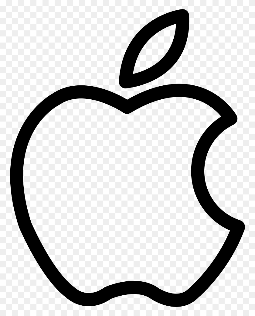 774x980 File Svg Apple Logo Outline, Stencil, Heart HD PNG Download