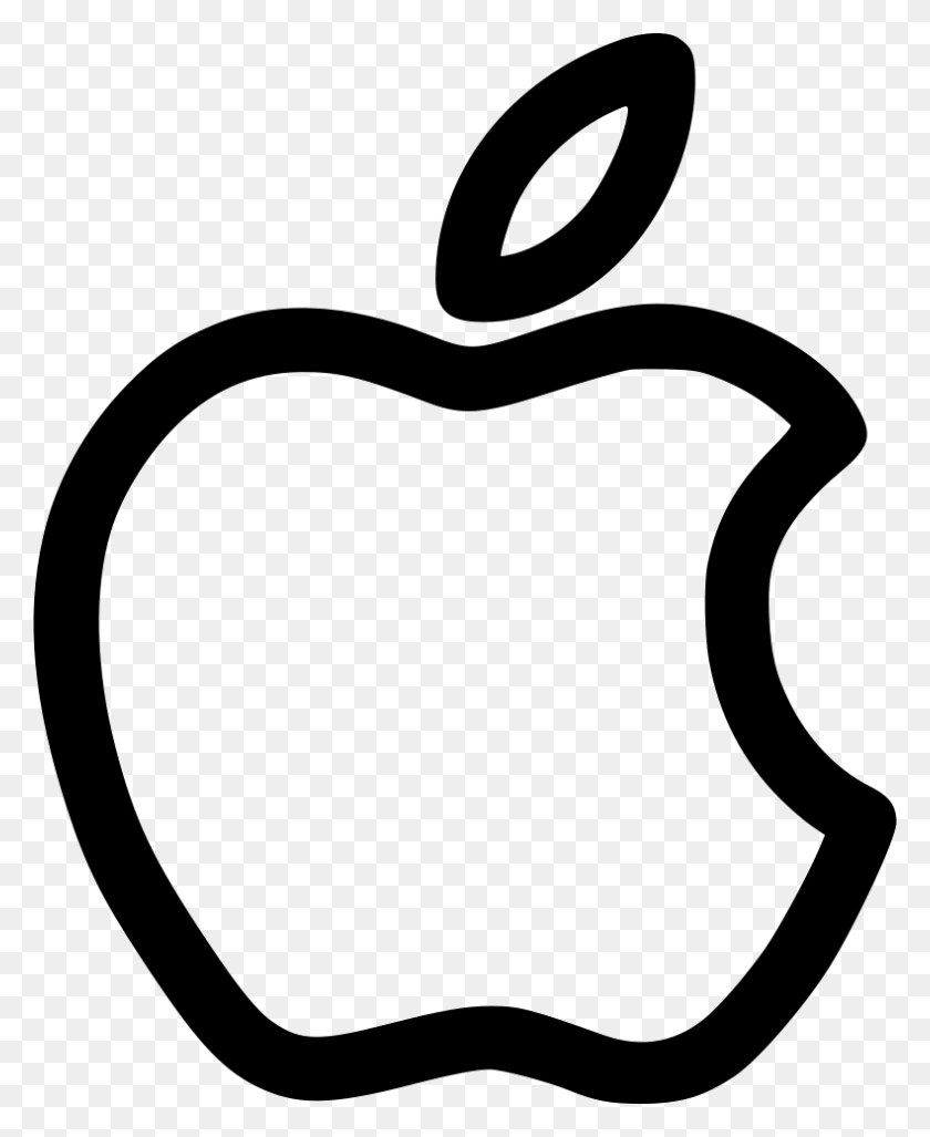 790x980 File Svg Apple Logo Outline, Logo, Symbol, Trademark HD PNG Download