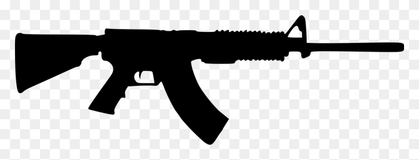 980x330 File Svg Ar Gun, Weapon, Weaponry HD PNG Download