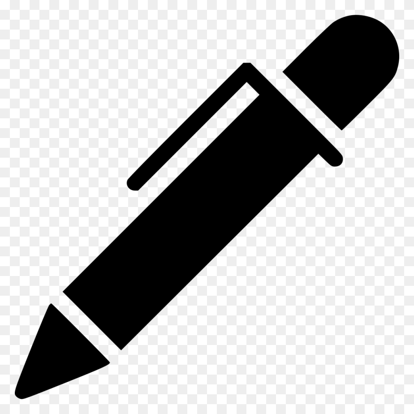 980x980 File Svg Ballpen Icon, Crayon, Weapon, Weaponry HD PNG Download