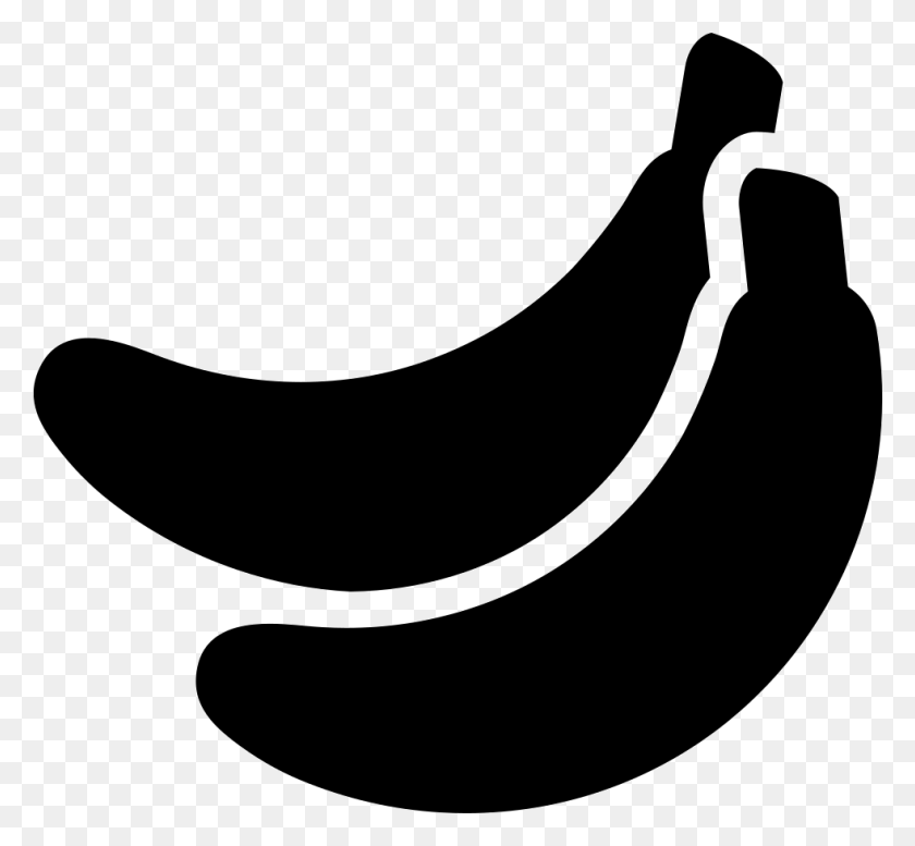 981x902 File Svg Banana Silhouette, Stencil, Plant HD PNG Download