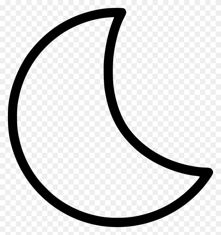 918x980 File Svg Black And White Half Moon, Outdoors, Nature, Text HD PNG Download