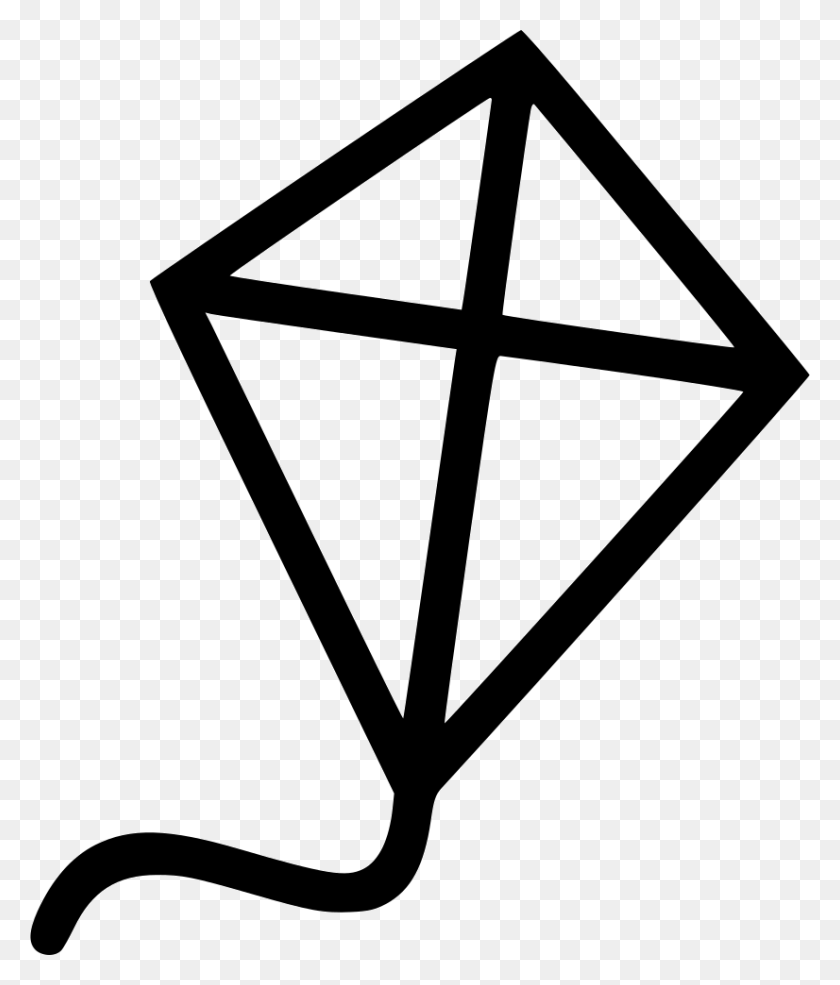 826x980 File Svg Black And White Kite Svg, Toy, Triangle, Star Symbol HD PNG Download