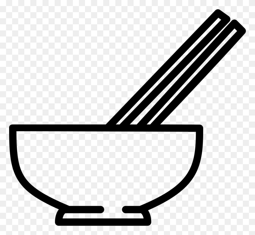 980x896 File Svg Bowl With Chopsticks Clipart, Weapon, Weaponry, Cannon HD PNG Download