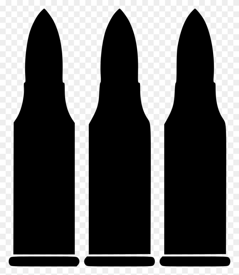 844x980 File Svg Bullets Silhouette, Weapon, Weaponry, Ammunition HD PNG Download