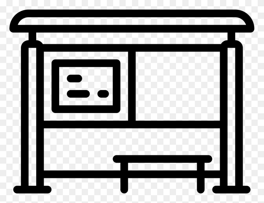 981x736 File Svg Bus Stop Icon, Bench, Furniture, Stereo HD PNG Download
