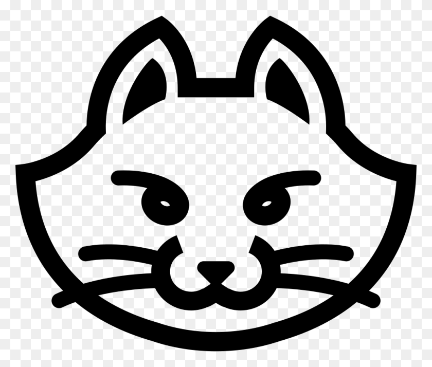 980x822 File Svg Cat Face Icon, Stencil, Symbol, Logo HD PNG Download