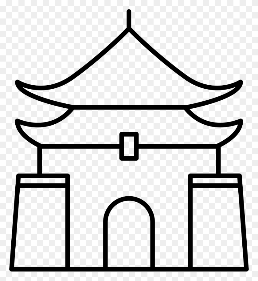 896x981 File Svg Chiang Kai Shek Symbol, Architecture, Building, Gate HD PNG Download