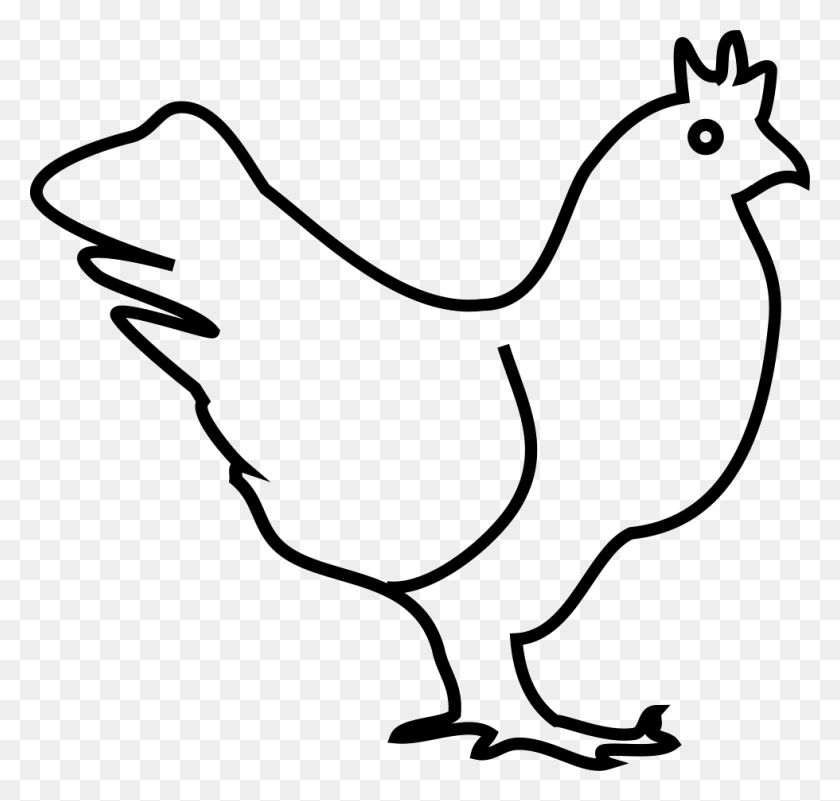 980x932 File Svg Chicken Icon White, Hen, Poultry, Fowl HD PNG Download