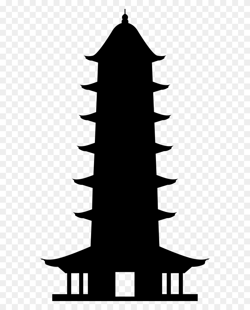 572x980 File Svg Chinese Pagoda Silhouette, Person, Human HD PNG Download