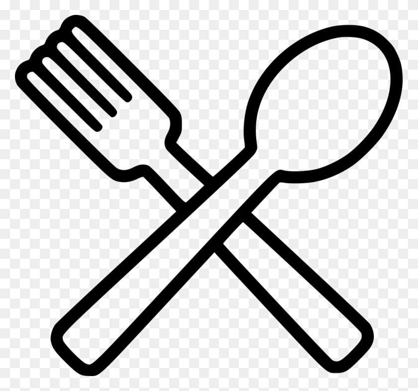 981x914 File Svg Crossed Axes Outline, Fork, Cutlery, Spoon HD PNG Download