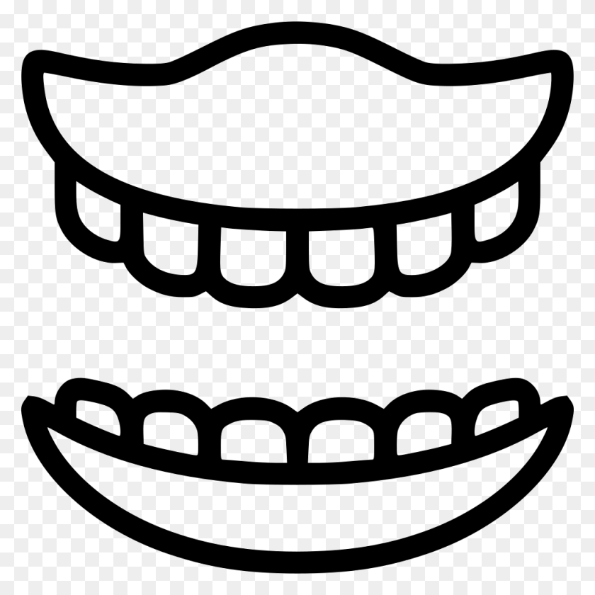 980x980 File Svg Denture Clipart Black And White, Stencil, Label, Text HD PNG Download