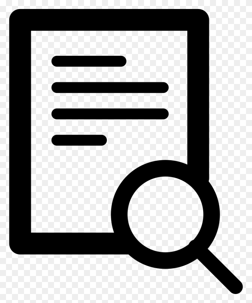 804x980 File Svg Document Search Icon, Symbol, Text, Stencil HD PNG Download