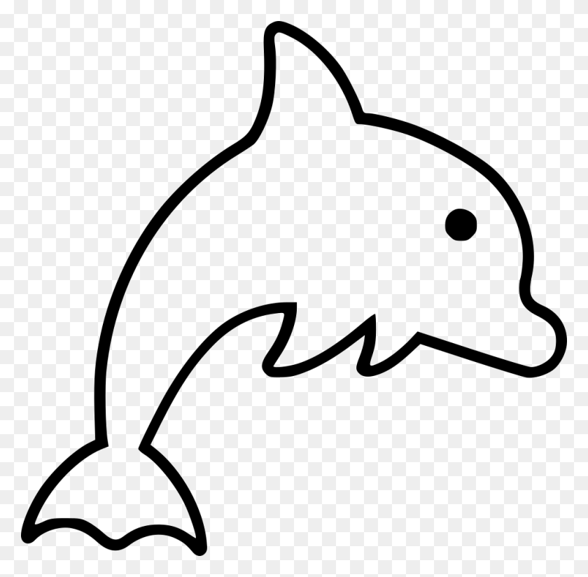 980x960 Файл Svg Жирный Контур Дельфина, Млекопитающее, Морская Жизнь, Животное Hd Png Скачать