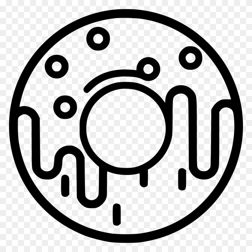 980x980 Файл Svg Donut Black, Логотип, Символ, Товарный Знак Hd Png Скачать