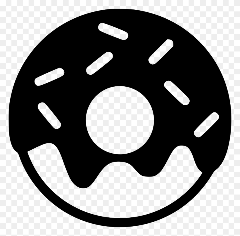 980x962 File Svg Donut Icon Black And White, Machine, Wheel, Spoke HD PNG Download