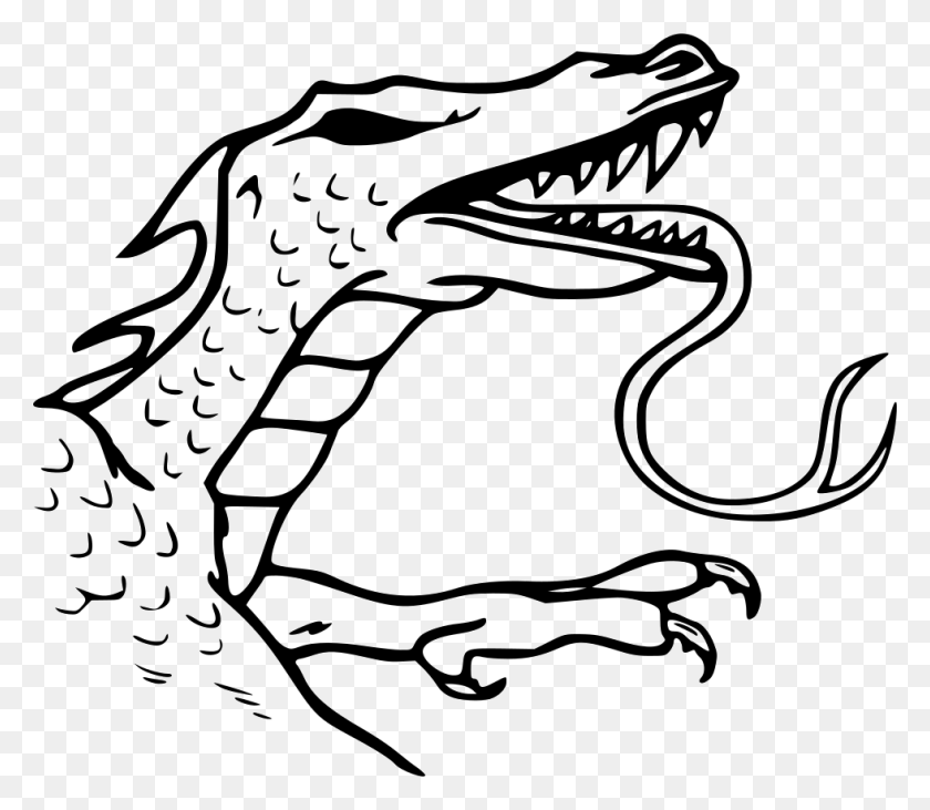 980x844 File Svg Dragon Coloring Pages For Kids, Reptile, Animal, Snake HD PNG Download