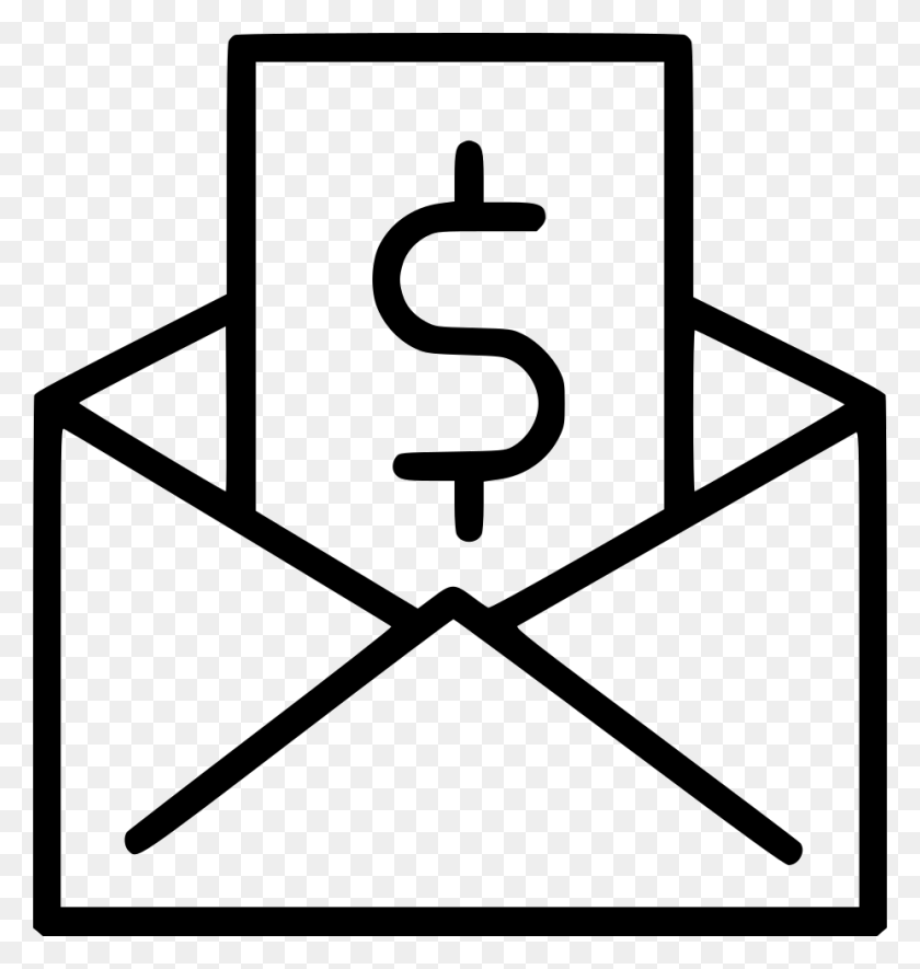 926x980 File Svg Envelope Money Icon, Mail, Airmail HD PNG Download