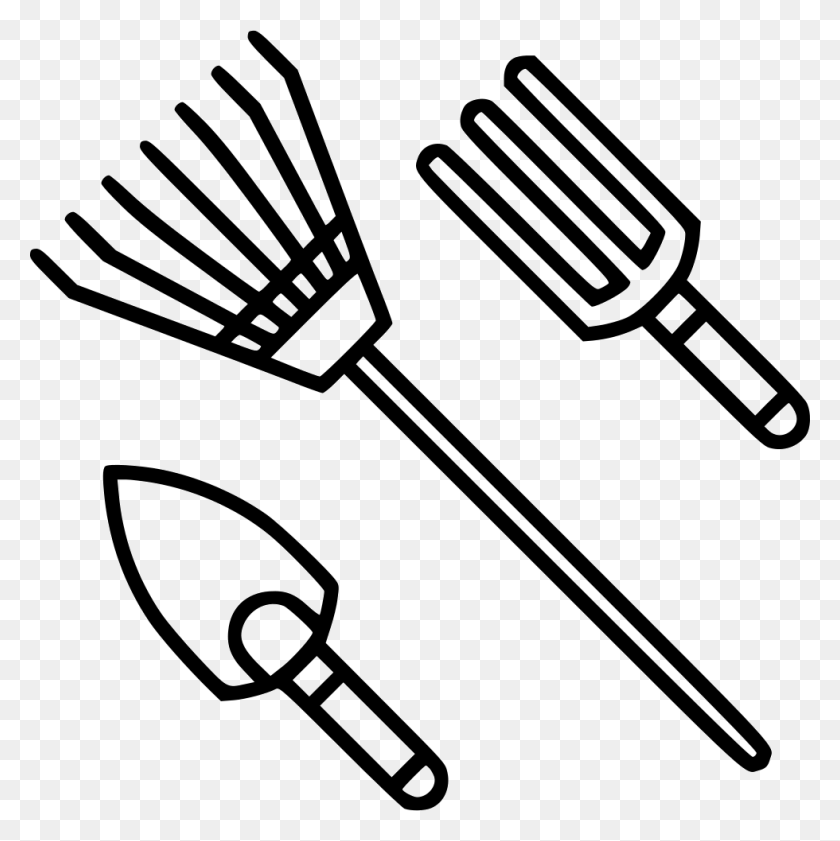 980x982 File Svg Farm Tools Black And White, Screwdriver, Tool, Badminton HD PNG Download