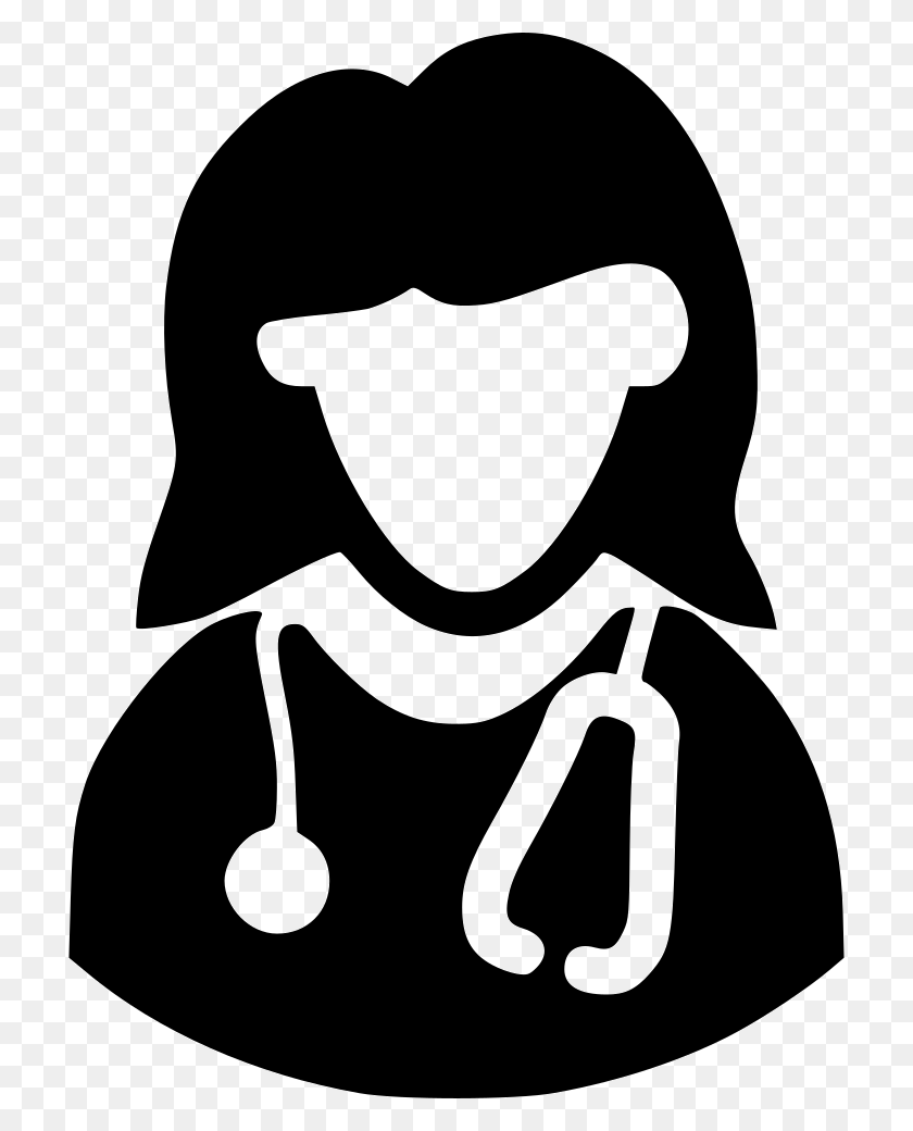 714x980 File Svg Female Doctor Icon Free, Stencil, Label, Text HD PNG Download