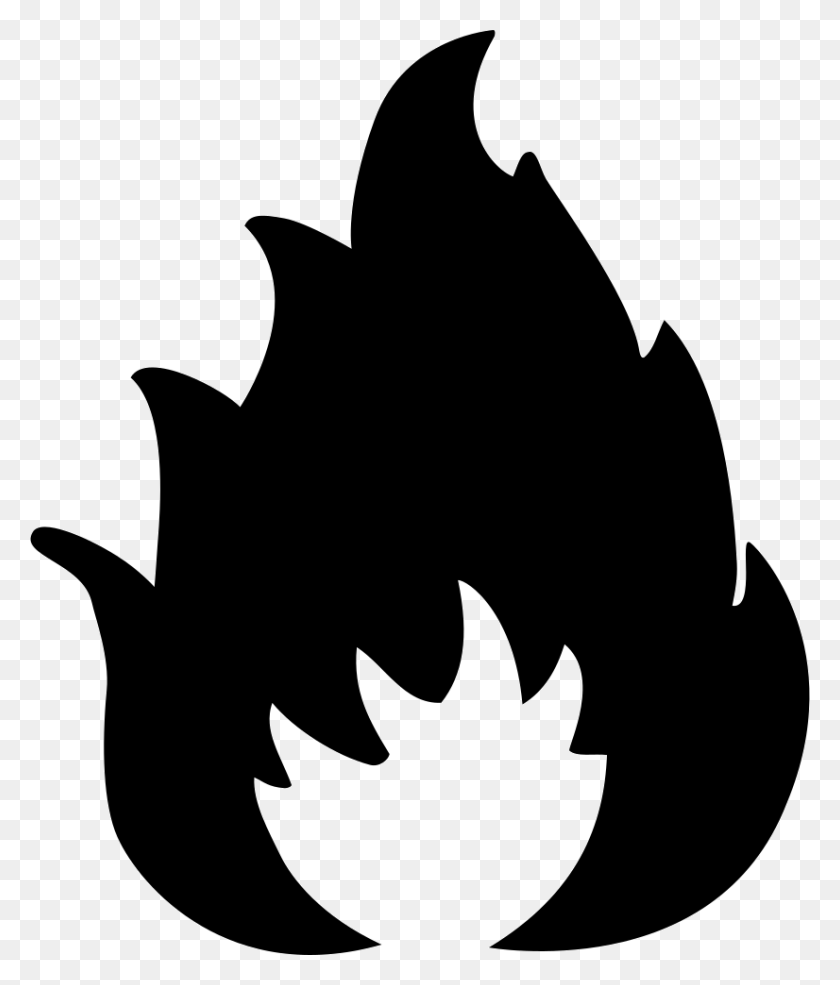826x980 File Svg Fire Sign Black And White, Stencil, Symbol HD PNG Download