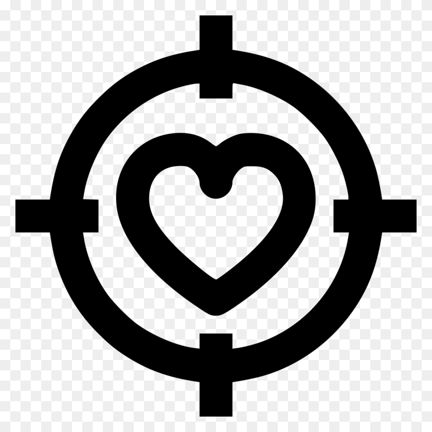 980x980 File Svg Focus Target Icon, Stencil, Symbol, Heart HD PNG Download