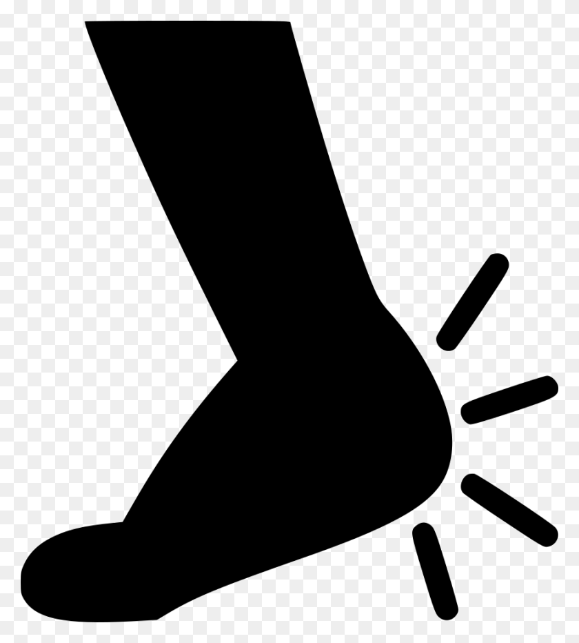 876x980 File Svg Foot Injury Icon, Clothing, Apparel, Footwear HD PNG Download