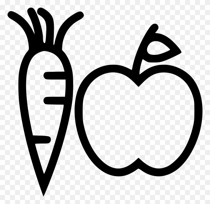980x950 File Svg Fruit And Vegetable Icon, Stencil, Plant, Food HD PNG Download
