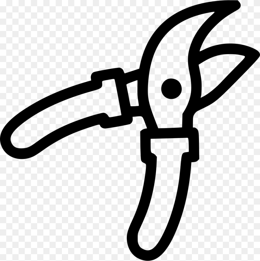 980x982 File Svg Garden Scissors Black And White, Bow, Weapon, Blade Transparent PNG