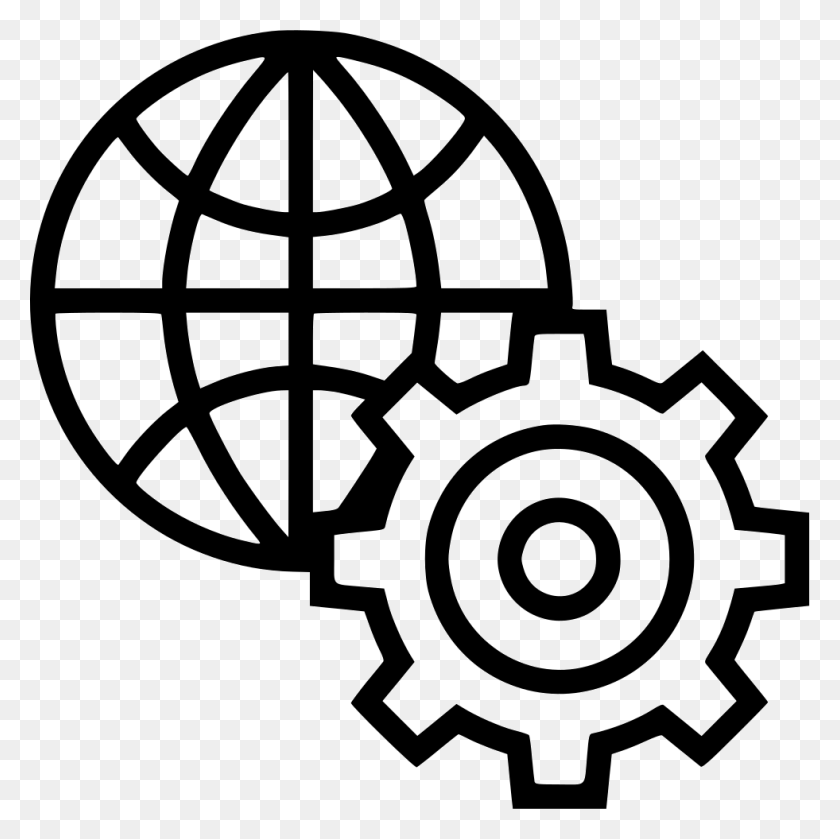981x980 File Svg Globe Gear Icon, Machine, Lawn Mower, Tool HD PNG Download