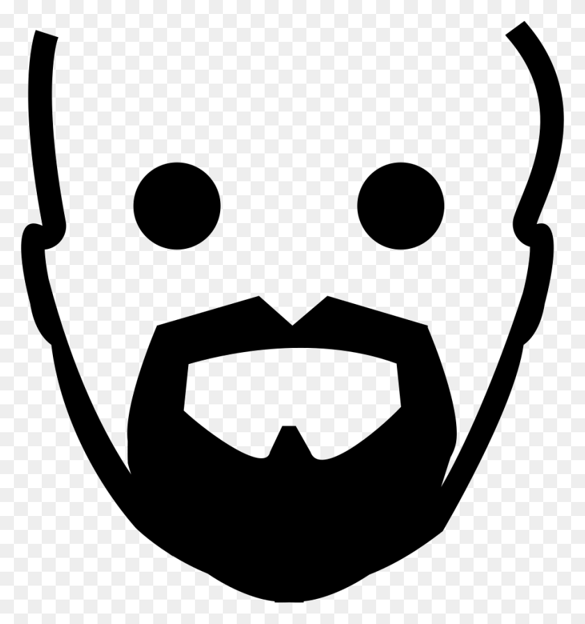 916x981 File Svg Goatee Beard Silhouette, Stencil, Mask, Face HD PNG Download