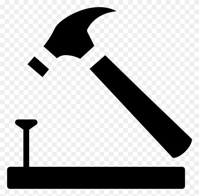 980x964 File Svg Hammer And Nail Silhouette, Tool, Axe HD PNG Download
