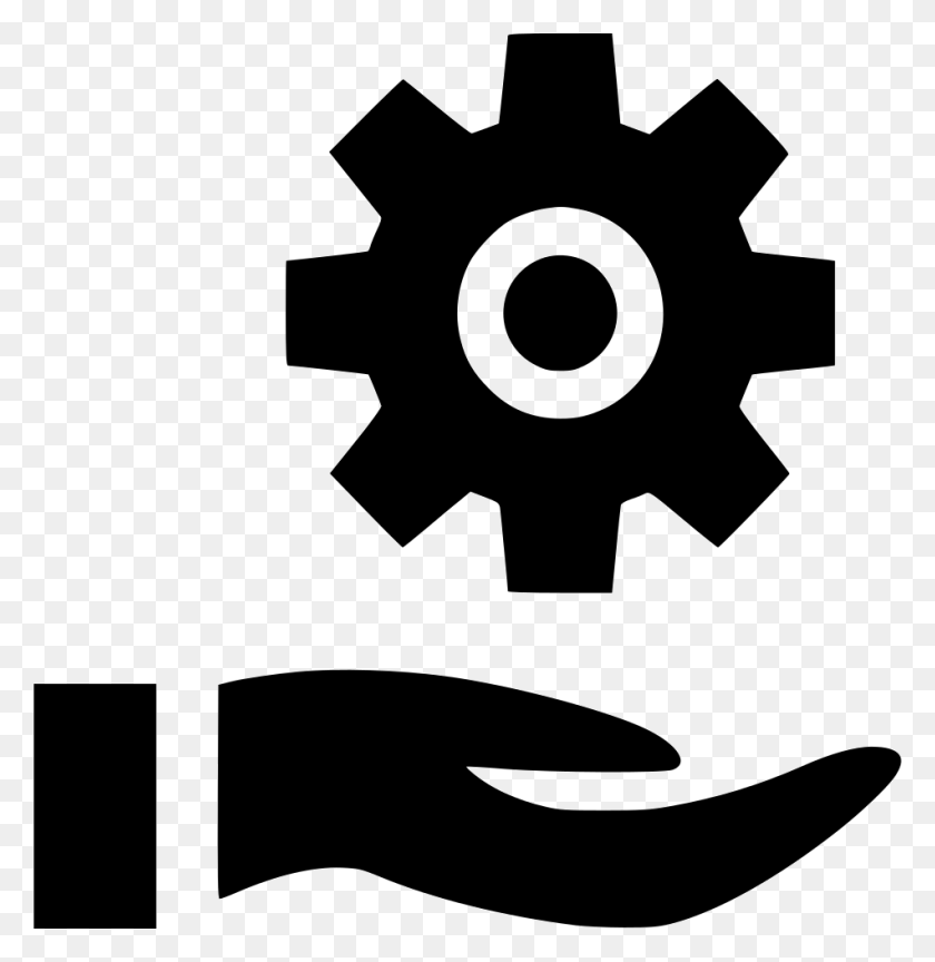 950x980 File Svg Hand With Gears Icon, Machine, Cross, Symbol HD PNG Download