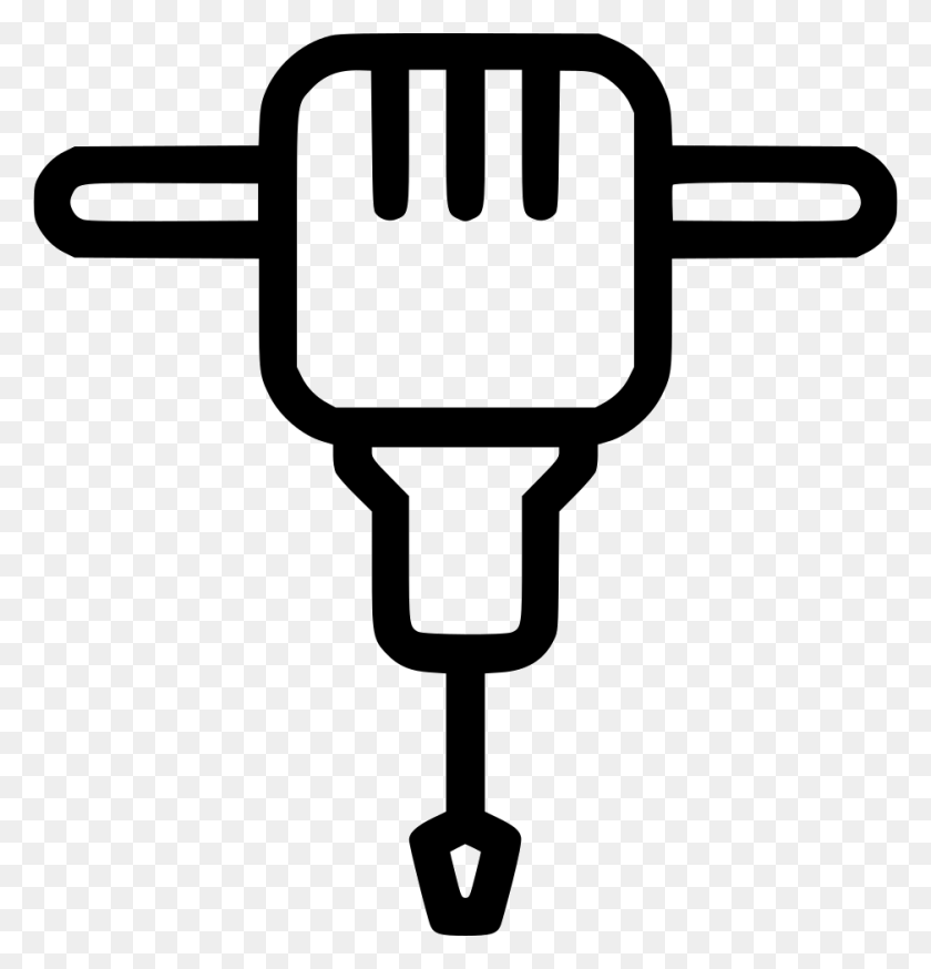 938x980 File Svg Jackhammer Icon, Fork, Cutlery, Adapter HD PNG Download