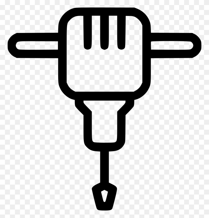 938x980 Descargar Png File Svg Jackhammer Icon, Tenedor, Cubiertos, Adaptador Hd Png