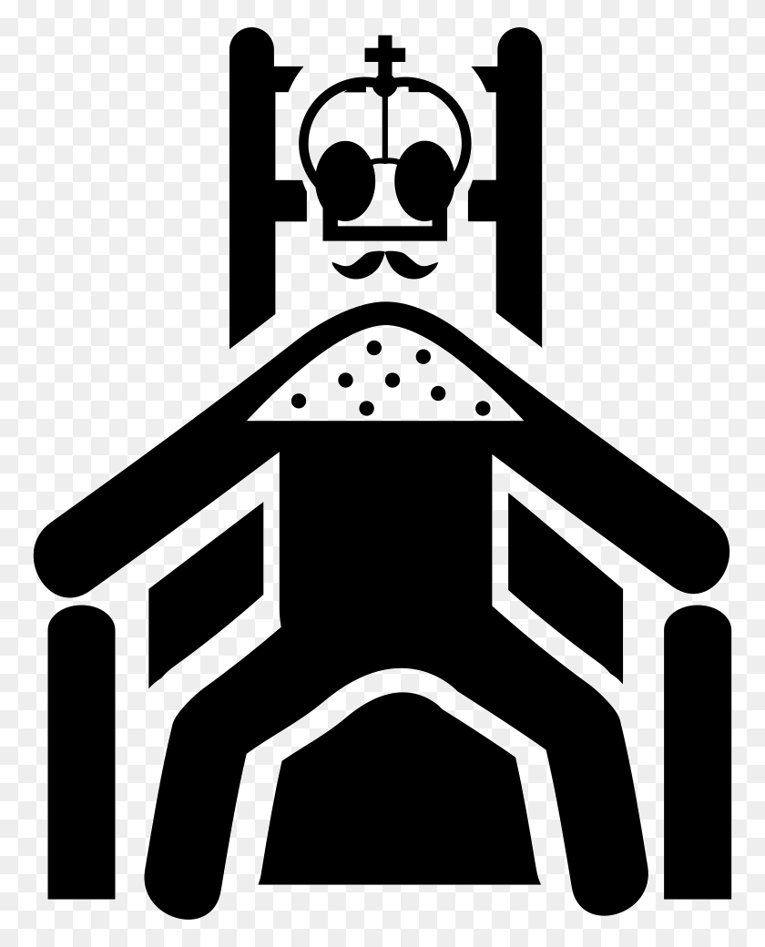 768x980 File Svg King On Throne Icon, Stencil, Label, Text HD PNG Download