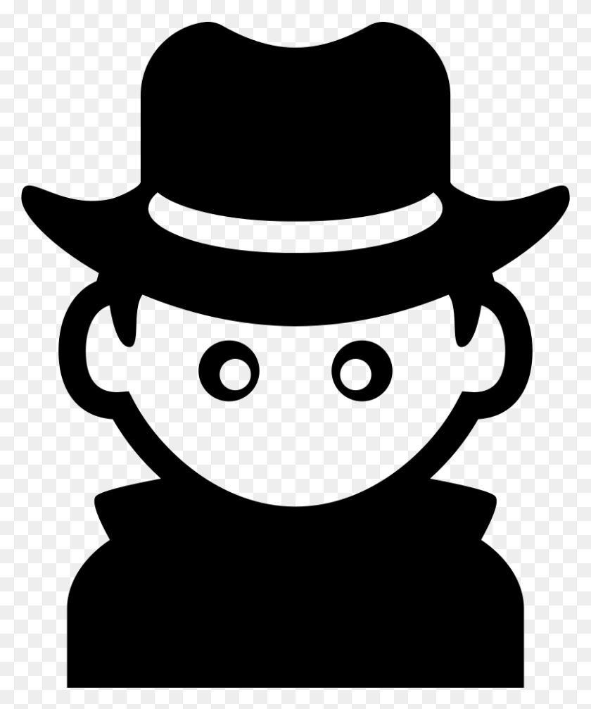 808x981 File Svg Man With Hat Icon, Stencil, Portrait, Face HD PNG Download